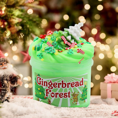 Gingerbread Forest slime with Christmas tree charms