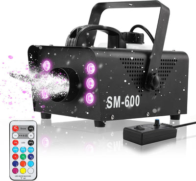 Snow Machine 600W with LED Lights and Remote Control | Fake Snow Maker, Christmas Snow Machine, Snowflake Machine