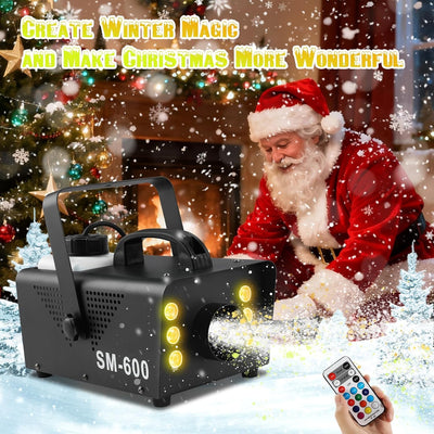 Snow Machine 600W with LED Lights and Remote Control | Fake Snow Maker, Christmas Snow Machine, Snowflake Machine