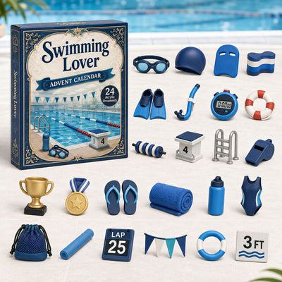 Swimming Advent Calendar 2026 | 24 Swimming Acrylic Ornaments, Gift for Swimmers