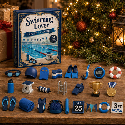 Swimming Advent Calendar 2026 | 24 Swimming Acrylic Ornaments, Gift for Swimmers