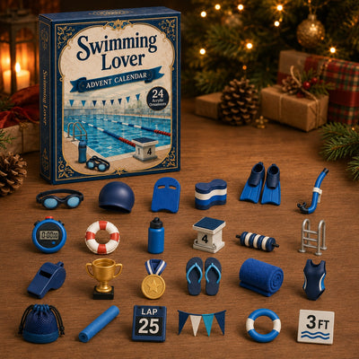 Swimming Advent Calendar 2026 | 24 Swimming Acrylic Ornaments, Gift for Swimmers