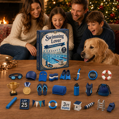 Swimming Advent Calendar 2026 | 24 Swimming Acrylic Ornaments, Gift for Swimmers