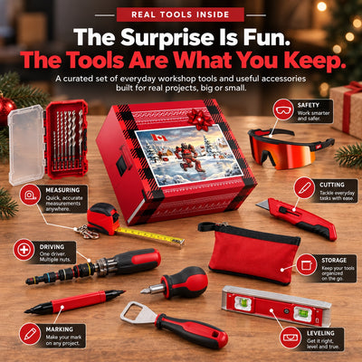 Tool Advent Calendar 2026 | 24 Days of Tools Christmas Countdown with Drill Bits, Tape Measure, Level and Utility Knife, Gift for Men