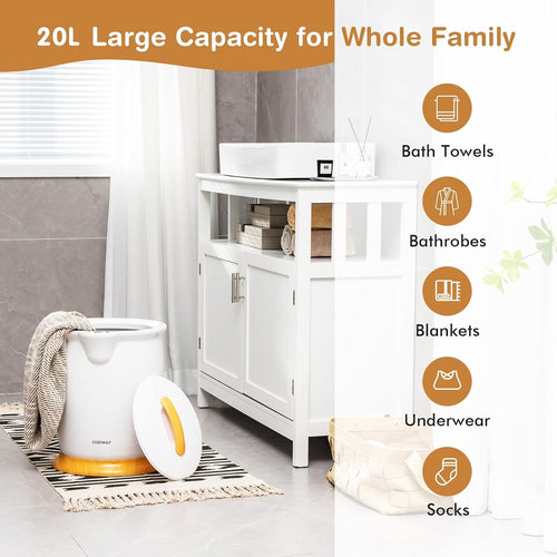 Towel Warmer Bucket 20L with Fragrance Disc Holder | Towel Warmer for Bathroom, Heated Towel Bucket, Spa Towel Heater