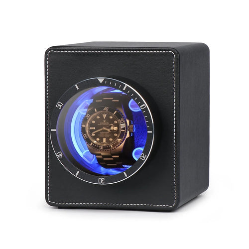 Watch Winder for Automatic Watches | Single Watch Winder Box with Quiet Motor and LED Light