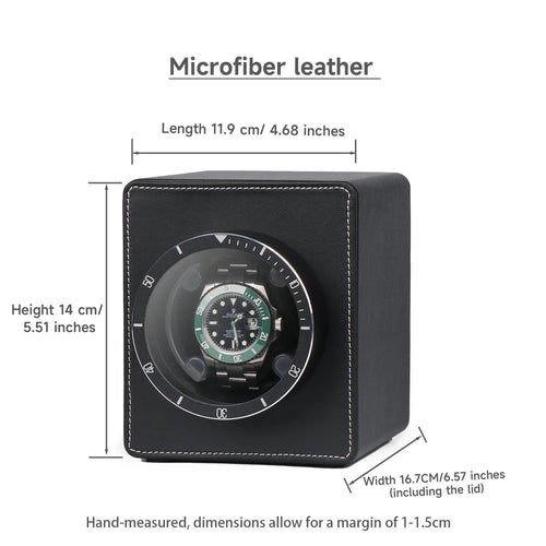 Watch Winder for Automatic Watches | Single Watch Winder Box with Quiet Motor and LED Light