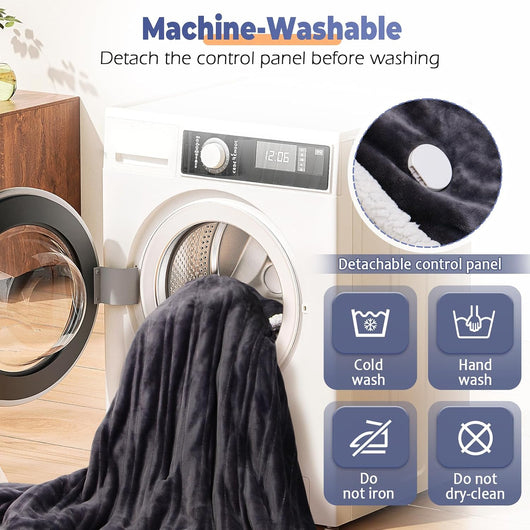 Wearable Heated Blanket with Sleeves and Foot Pocket | Electric Sherpa Blanket Robe