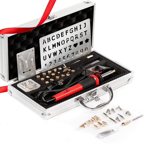 Wood Burning Kit | Pyrography Pen with Adjustable Temperature, Tips and Metal Case