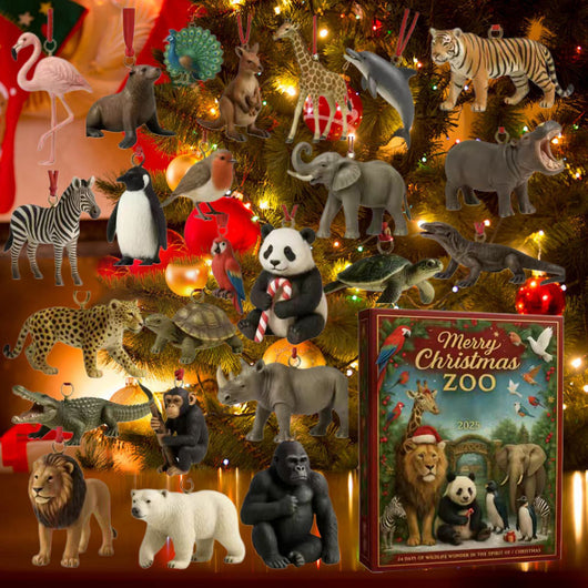 Zoo Animals Advent Calendar 2026 | 24 Animal Ornaments